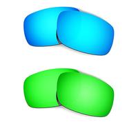 HKUCO Mens Compatible/Replacement Lenses For Oakley Crankshaft Blue/Green Sunglasses