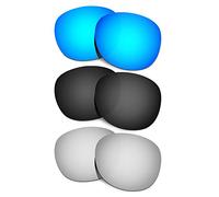 HKUCO Mens Compatible/Replacement Lenses For Oakley Latch Blue/Black/Titanium Sunglasses