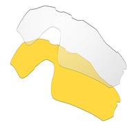 HKUCO Mens Compatible/Replacement Lenses For Oakley Radar EV Path Sunglasses Transparent/Transparent Yellow Polarized