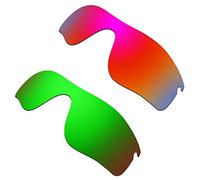 HKUCO Mens Compatible/Replacement Lenses For Oakley RadarLock Path Red/Emerald Green Sunglasses