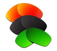 HKUCO Plus Mens Compatible/Replacement Lenses For Oakley Pit Bull Red/Black/Emerald Green Sunglasses