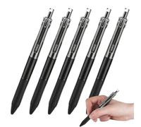 Hkuoeue Bolígrafos negros retráctiles de 0,5 mm, escritura suave, unisex, punta media, estudiante para escuela, hogar, oficina, suministros de negocios