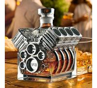 Hkuoeue Botella de whisky V8 Engines, botella decantadora de alcohol con de motores V8, decantador de licor de motor de coche, diseño artesanal de resina, decoración de vino, accesorios de bar
