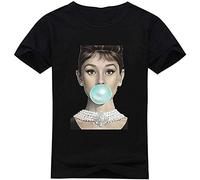 Hkvbukhnkgf Diytshirt Audrey Hepburn Quote T-Shirt, Custom Women's 100% Cotton T-Shirt with Audrey Hepburn Quote(Medium)