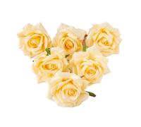 HKVTVCYPYA 100 Flores Artificiales de 10CM for álbum de Recortes, decoración navideña for el hogar, Boda, jardín, Arco de Rosas, Caja de Dulces con Cabeza de Seda Falsa(Champagne)