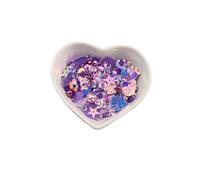 HKVTVCYPYA 100g Mix Shapes Leaf Butterfly Flower PVC Sequins For DIY 3D Nail Art Wedding Craft Accessories(Dreamy purple)