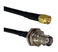 HKVTVCYPYA 1M-20M RG58 BNC hembra Jack tuerca mamparo a SMA macho enchufe engarzado RF Jumper Pigtail 50ohm Cable Coaxial(10M)