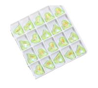 HKVTVCYPYA 20 piezas de diamantes de imitación de cristal brillante K9, pegamento Strass de cristal en piezas de artesanía, diamantes de imitación de corazón dulce(Peridot MI)