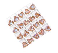 HKVTVCYPYA 20 piezas de diamantes de imitación de cristal brillante K9, pegamento Strass de cristal en piezas de artesanía, diamantes de imitación de corazón dulce(Greige MI)