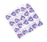 HKVTVCYPYA 20 piezas de diamantes de imitación de cristal brillante K9, pegamento Strass de cristal en piezas de artesanía, diamantes de imitación de corazón dulce(Violet MI)