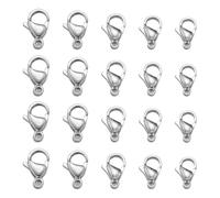 HKVTVCYPYA 200 Uds. Conectores de garra de cadena con cierres de langosta de acero inoxidable de 9/10/11/12/13mm for pulsera, collar, fabricación de joyas DIY(13mm)