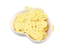 HKVTVCYPYA 50 g/paquete de arañas, calabazas, brujas, fantasmas, lentejuelas, decoración de fiesta, regalo DIY, disfraz, material de Lentejuelas(Yellow Skull)