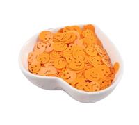 HKVTVCYPYA 50 g/paquete de arañas, calabazas, brujas, fantasmas, lentejuelas, decoración de fiesta, regalo DIY, disfraz, material de Lentejuelas(Orange Pumpkin)