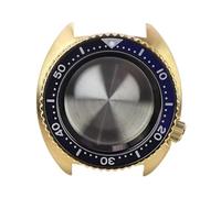 HKVTVCYPYA Caja de reloj Pvd dorada de 45mm, esfera de 28,5mm, anillos de capítulo negro puro, cristal de zafiro Compatible con movimiento Nh35 Nh36 Nh34(Black Steel Chapter2)