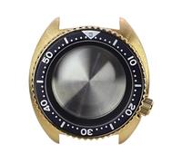 HKVTVCYPYA Caja de reloj Pvd dorada de 45mm, esfera de 28,5mm, anillos de capítulo negro puro, cristal de zafiro Compatible con movimiento Nh35 Nh36 Nh34(Pure Black Chapter 1)