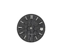 HKVTVCYPYA Compatible con la esfera del reloj NH35, manecillas de 28,5 mm con formas geométricas, textura verde, relojes luminosos, accesorios de bricolaje.(Black Silver scale)