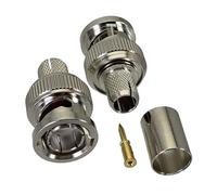 HKVTVCYPYA Conector BNC macho enchufe engarzado RG5 RG6 LMR300 RG304 Cable 75ohm adaptador Coaxial RF recto(10PCS)