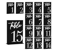 HKVTVCYPYA Decoración de acrílico blanca y negra elegante del número de la tabla for las bodas y la señalización elegante del asiento del acontecimiento(Red,No.1-20)