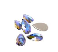 HKVTVCYPYA Diamantes de imitación de cristal K9 fluorescentes en forma de gota de agua, varios tamaños, parte posterior plana for accesorios de ropa, vestido de novia(Black Diamond,7X12MM-72Pcs)