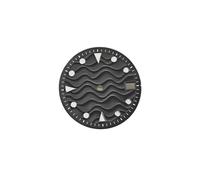 HKVTVCYPYA Esfera de reloj de 28,5 mm con patrón de ondas de agua, compatible con movimientos NH35/NH36/4R36/7S26, esferas modificadas, piezas de bricolaje(Nero)