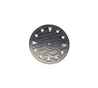HKVTVCYPYA Esfera de reloj de 28,5 mm con patrón de ondas de agua, compatible con movimientos NH35/NH36/4R36/7S26, esferas modificadas, piezas de bricolaje(Gradient Light Gray)