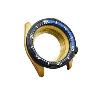 HKVTVCYPYA Funda de Reloj Dorada y Negra, Funda Trasera Transparente de Cristal de Zafiro, Compatible con Movimiento NH35 NH36 4R 7S(10-Mineral Coated Glass)