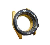 HKVTVCYPYA Funda de Reloj Dorada y Negra, Funda Trasera Transparente de Cristal de Zafiro, Compatible con Movimiento NH35 NH36 4R 7S(26-Sapphire Glass)