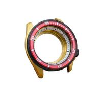 HKVTVCYPYA Funda de Reloj Dorada y Negra, Funda Trasera Transparente de Cristal de Zafiro, Compatible con Movimiento NH35 NH36 4R 7S(17-Sapphire Glass)