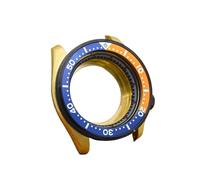 HKVTVCYPYA Funda de Reloj Dorada y Negra, Funda Trasera Transparente de Cristal de Zafiro, Compatible con Movimiento NH35 NH36 4R 7S(25-Mineral Coated Glass)