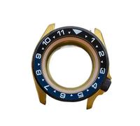 HKVTVCYPYA Funda de Reloj Dorada y Negra, Funda Trasera Transparente de Cristal de Zafiro, Compatible con Movimiento NH35 NH36 4R 7S(31-Mineral Coated Glass)