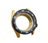 HKVTVCYPYA Funda de Reloj Dorada y Negra, Funda Trasera Transparente de Cristal de Zafiro, Compatible con Movimiento NH35 NH36 4R 7S(20-Mineral Coated Glass)