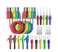 HKVTVCYPYA Kit de cables de prueba de silicona for multímetro con conector banana de 4 mm P1050B, sonda de perforación, pinza de cocodrilo y conector de pala.(30pcs Test Leads Kit)