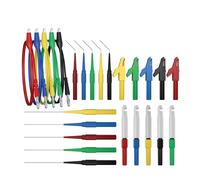 HKVTVCYPYA Kit de cables de prueba for multímetro, conector banana de 4 mm a pinza de cocodrilo con sonda trasera QT8008+Z