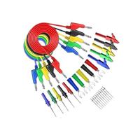 HKVTVCYPYA Kit de cables de prueba P1036 de 4 mm con conector banana for multímetro, pinza de cocodrilo tipo U y sonda de punción.(P1036B)
