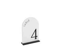 HKVTVCYPYA La tabla del espejo del oro 3D de acrílico blanco firma el número de la decoración de la recepción de la boda arqueada(Glossy black,Table 1-30)