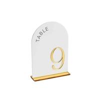 HKVTVCYPYA La tabla del espejo del oro 3D de acrílico blanco firma el número de la decoración de la recepción de la boda arqueada(Gold mirror,Table 1-10)