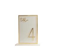 HKVTVCYPYA La tabla del oro numera la decoración de lujo de las piezas centrales de acrílico de la boda for la recepción(Gold,No. 1-5 (12x18cm))
