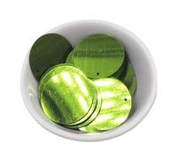 HKVTVCYPYA Lentejuelas de 100 g y 30 mm for manualidades, redondas grandes, con 1 agujero lateral, for manualidades, accesorios de costura manual(Grass green)