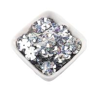 HKVTVCYPYA Lentejuelas de PVC de cinco pétalos, 100 g, 14 mm/20 mm, for costura, bodas, manualidades, prendas, accesorios de bricolaje(Laser Silver,20mm)