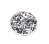 HKVTVCYPYA Lentejuelas redondas de 50 g y 4 mm for manualidades, purpurina, costura, manualidades, decoración, confeti for accesorios de bricolaje.(Silver)