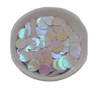 HKVTVCYPYA Lentejuelas sueltas de 100 g y 10 mm, grandes, planas y redondas, for decoración de baile, bodas, manualidades hechas a mano, accesorios.(White AB)