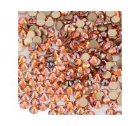 HKVTVCYPYA SS3-SS50 de cristal ámbar con parte posterior plana, diamantes de imitación, brillo amarillo, pegamento redondo con fondo dorado en piedras for decoración de uñas(Amber,SS5-1440Pcs)