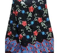 HKVTVCYPYA Tela de encaje africano de algodón de 5 yardas, voile suizo, telas nigerianas secas con diamantes de imitación for coser en bodas.(8 DX023)