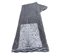 HKVTVCYPYA Tela de encaje de malla francesa de 2,5/5 yardas con cuentas, telas africanas nigerianas for vestidos de bricolaje, fiestas y bodas.(LY5042-5-2.5 yards)