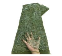 HKVTVCYPYA Tela de encaje de malla francesa de 2,5/5 yardas con cuentas, telas africanas nigerianas for vestidos de bricolaje, fiestas y bodas.(XY97-1-2.5 yards)