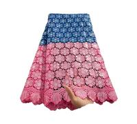 HKVTVCYPYA Tela de encaje guipur de 5 yardas con lentejuelas africanas nigerianas for vestido de mujer(Cord Lace 3)