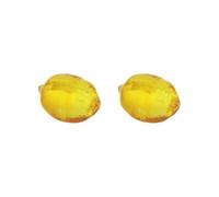 HKWFKAWA Juego de 2 figuras de frutas para decoración de mesa, color amarillo, para estantería, escritorio, decoración del hogar, 59 x 40 mm, limón