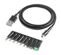 HKY 5V Cable de Alimentación USB C a DC 5.5mmx2.1mm Cable de Carga Universal con 9 Conectores para Mini Altoparlanti, Hub USB, Ventilador USB, Lámpara LED, Musicman, Router, JBL, TV Box Cable de Carga