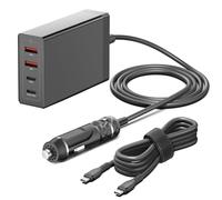 HKY Cargador de coche USB C de 4 puertos de 140 W y 100 W, adaptador de corriente USB-C rápido para Anker SOLIX C200 C300 Jackery Explorer 240 v2 estación de energía portátil DJI Mavic 3 Pro Drones