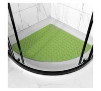 HKYBCF Alfombrilla de baño Alfombrilla Antideslizante for baño con Ventosa y Puntos de protrusión, Alfombrilla Ducha for Masaje pies, for Puerta en Forma Abanico, Divertida(Green,65 65CM)